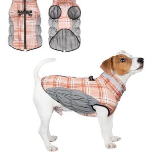 BeautyZoo Dog Plaid Puffer Waterproof Vest